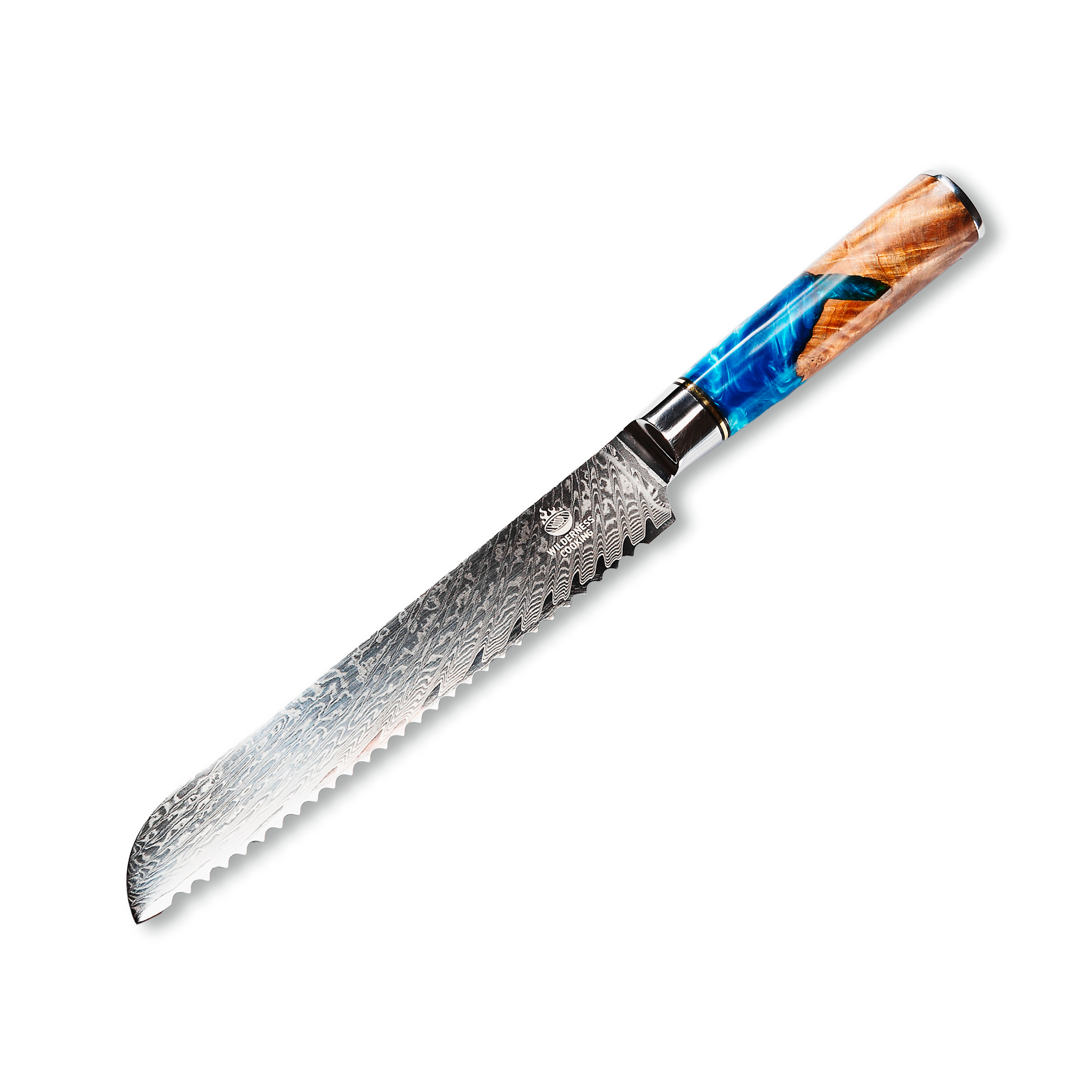 Premium Damaskus Serrated Knife EU