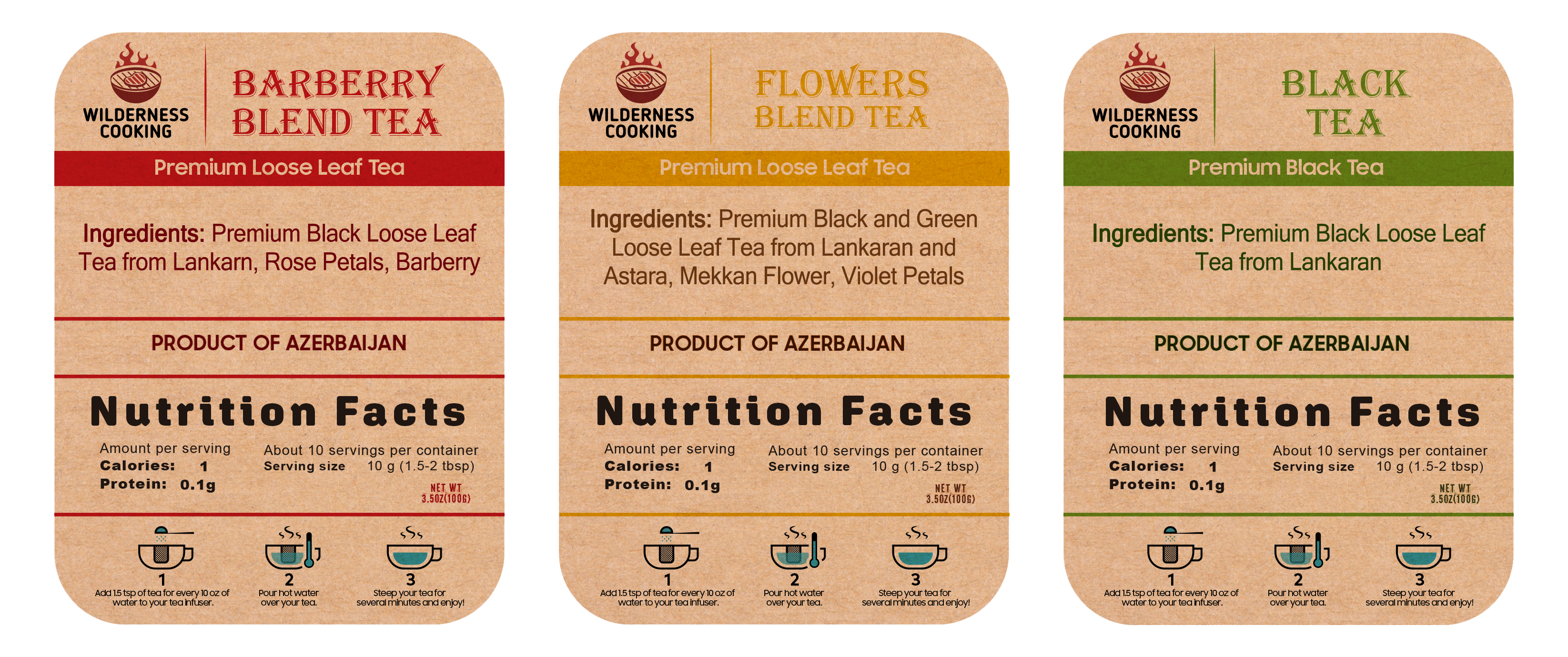 Wilderness Cooking Tea Set - 3 flavors