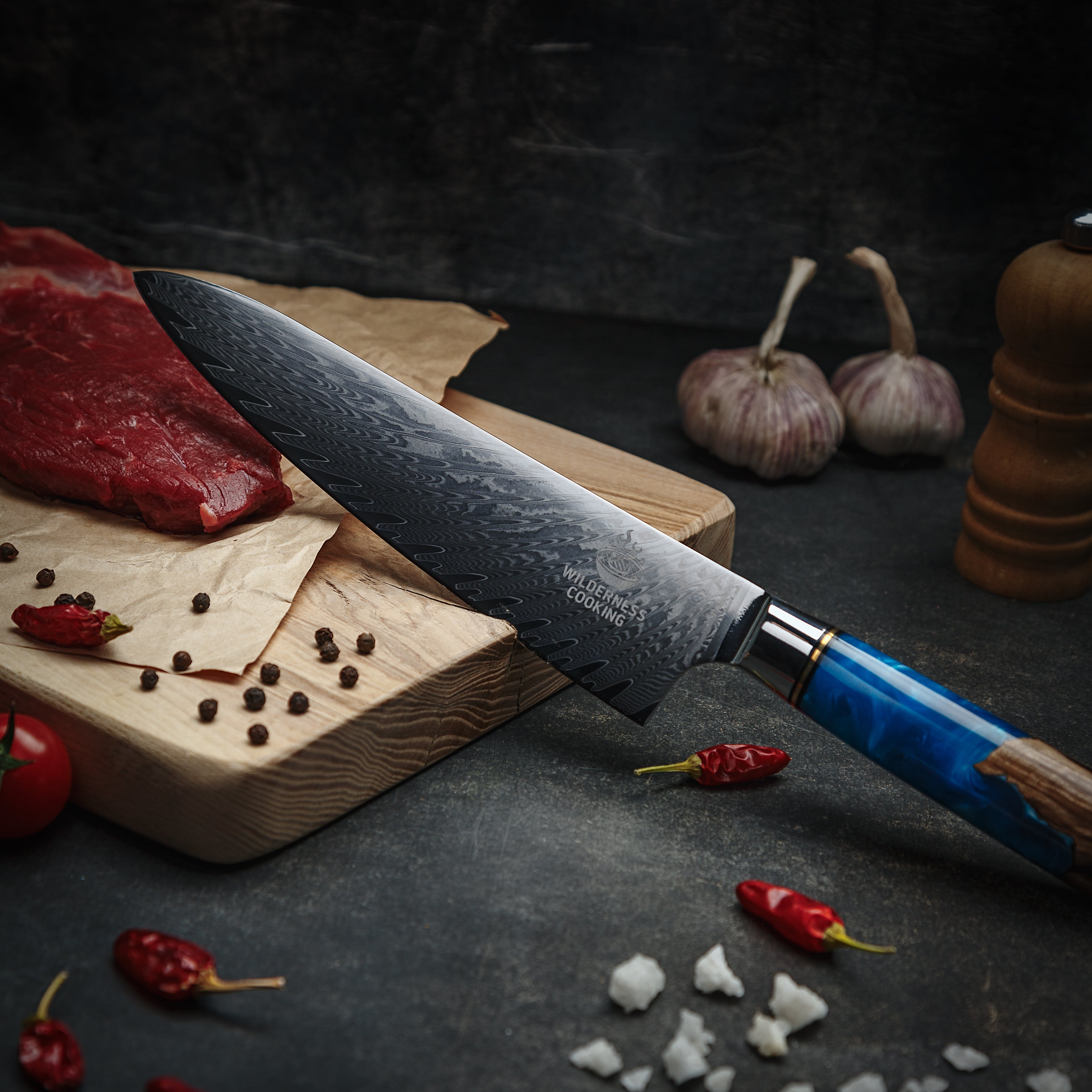 Premium Damascus Chef knife in Gift Box EU