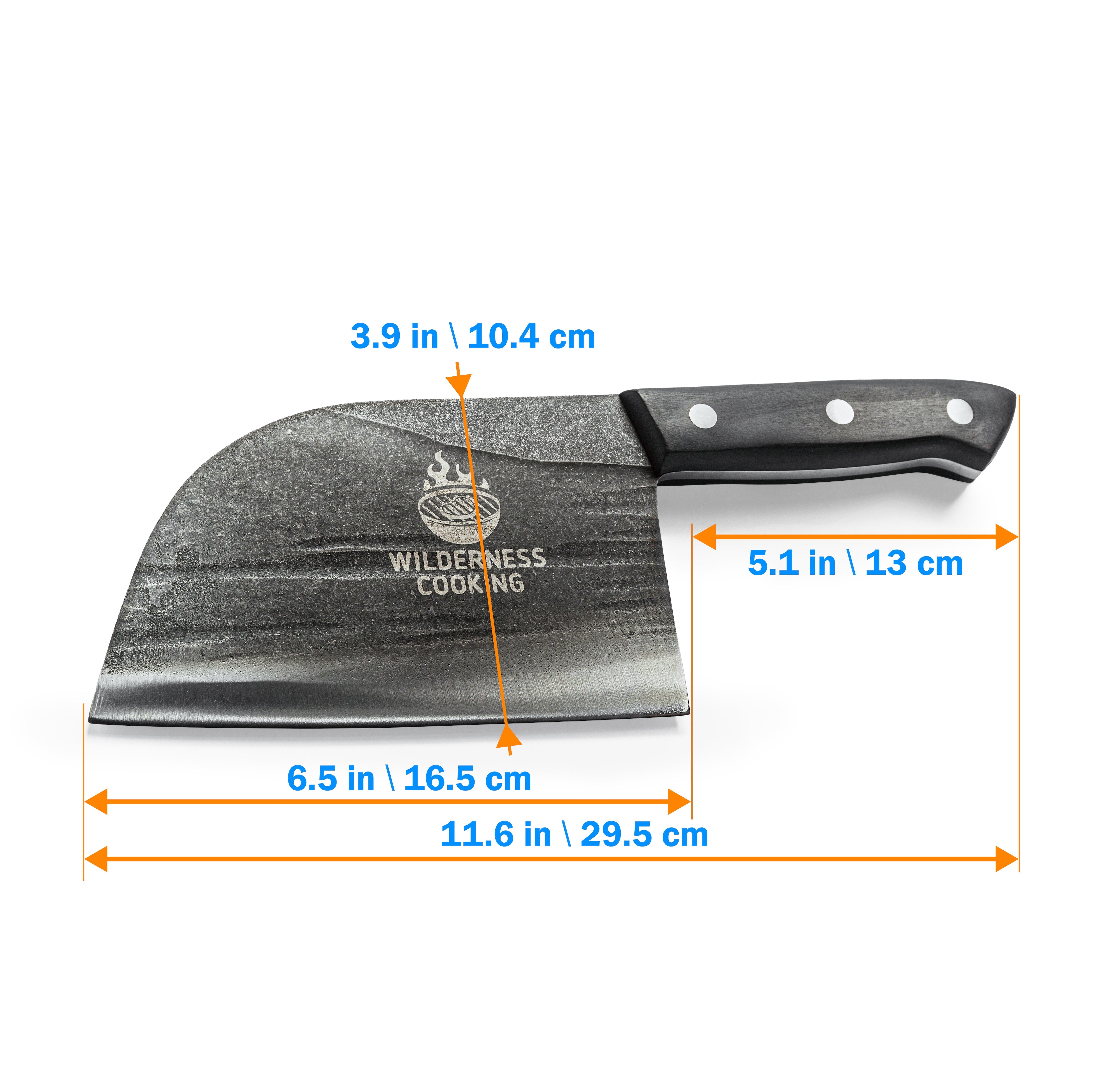Old Style Cleaver Knife with Belt-Loop eco-Leather Sheath EU