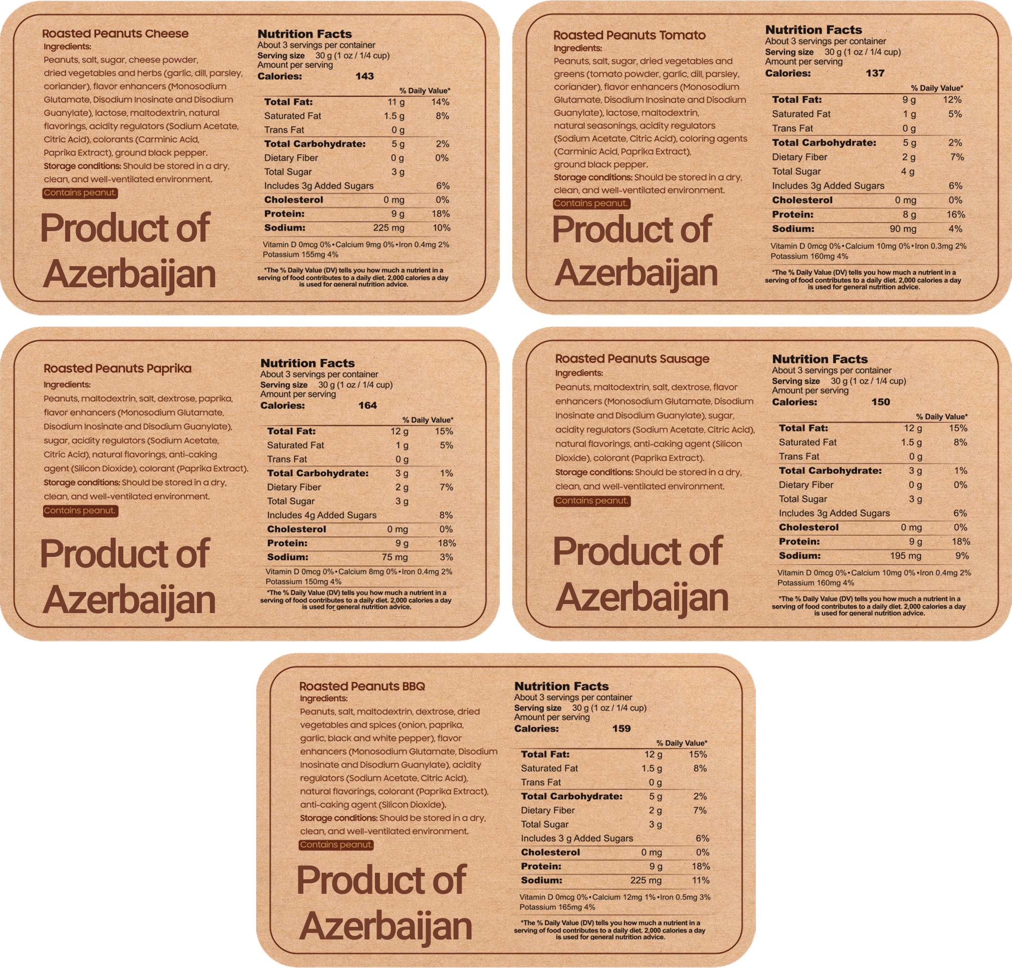 Wilderness Cooking Peanut set - 5 flavors