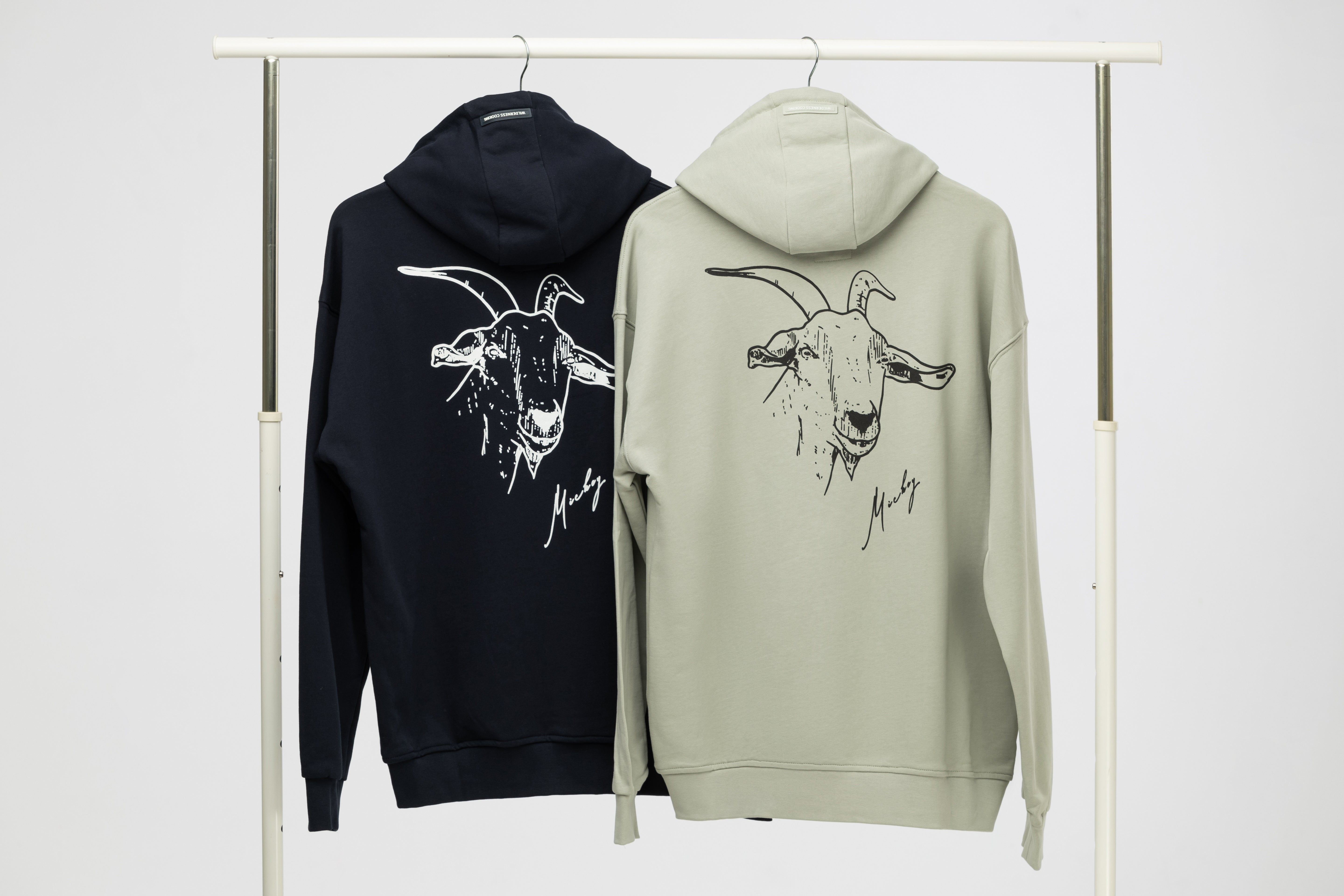 Pure Cotton Grey Hoodie Inspired by Mickey the Goat (Hoodie Gray Mickey Side Logo)