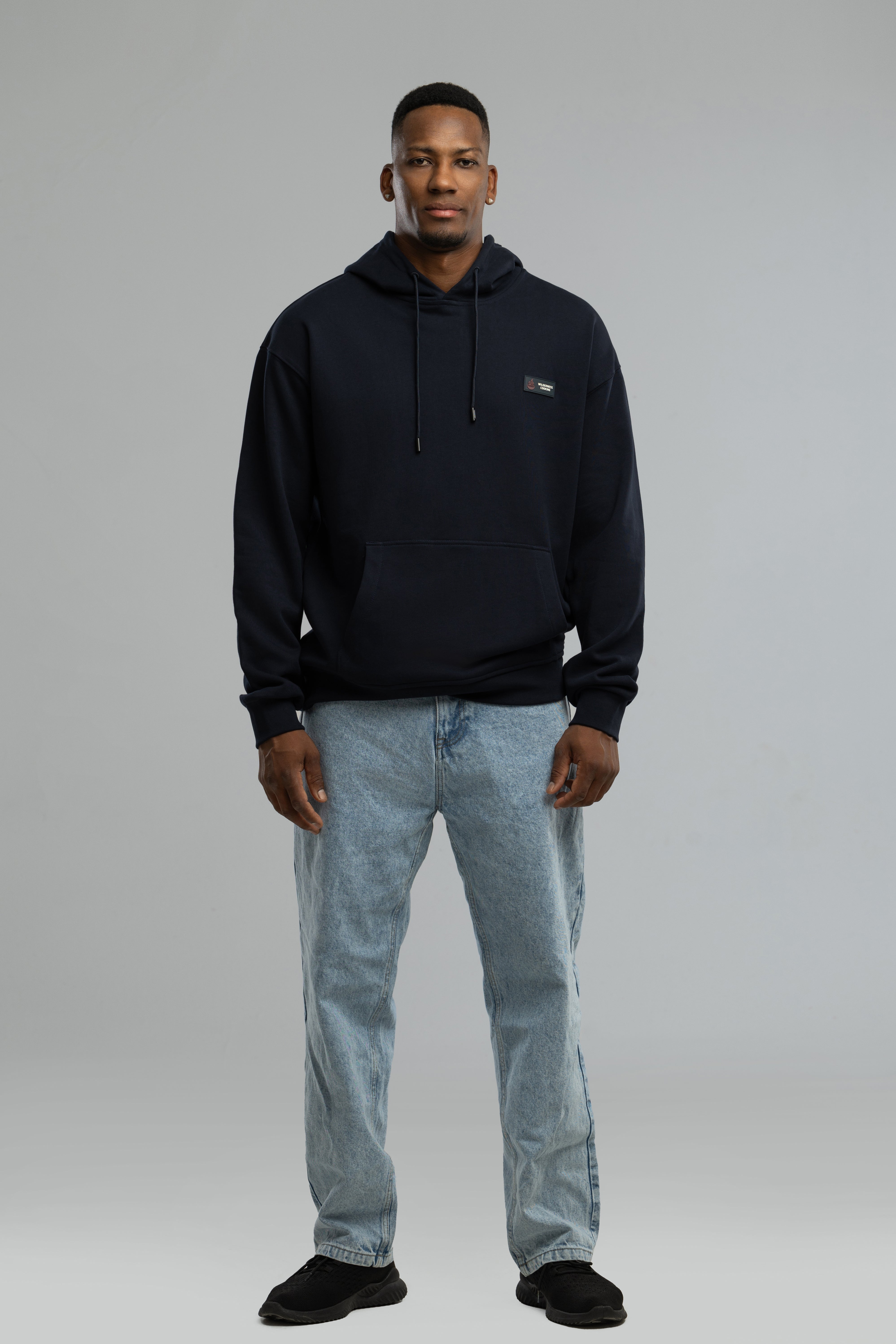 Pure Cotton Navy Hoodie Inspired by Mickey the Goat (Navy Blue Mickey Side Logo)