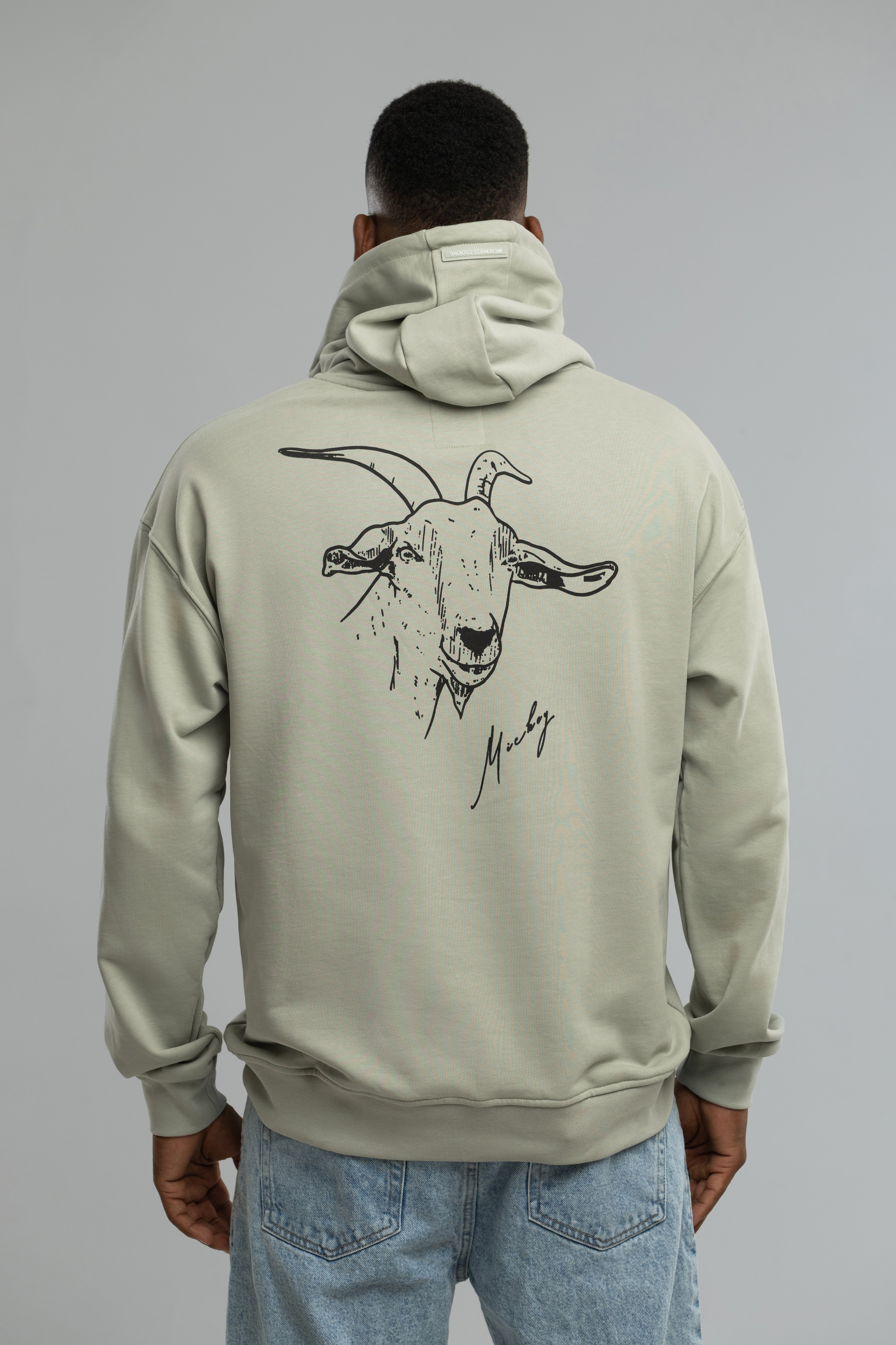 Pure Cotton Grey Hoodie Inspired by Mickey the Goat (Hoodie Gray Mickey Side Logo)