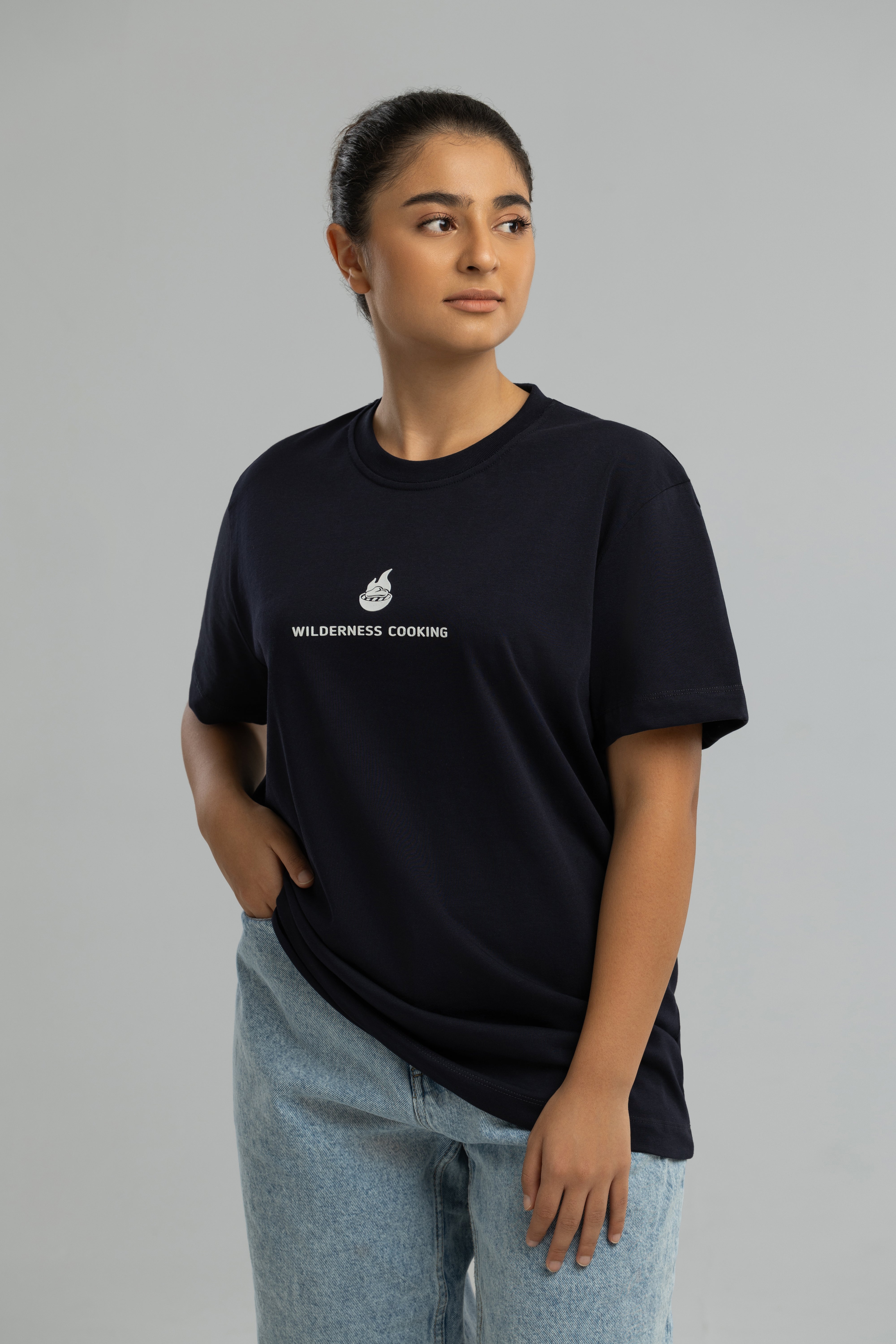 EU Wilderness Cooking Navy Blue T-Shirt Inspired by Mickey the Goat