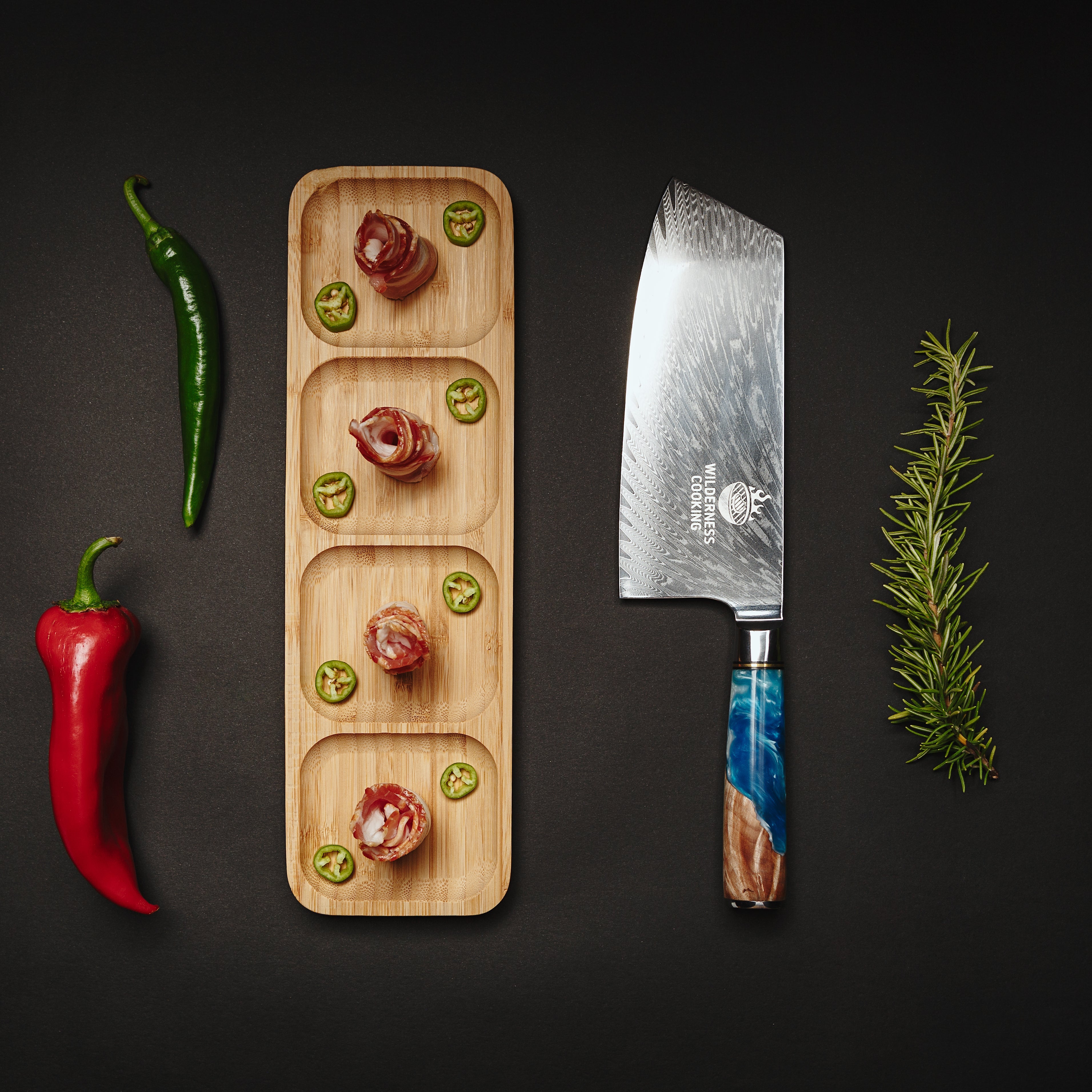 Premium Damascus Cleaver Knife in Gift Box EU