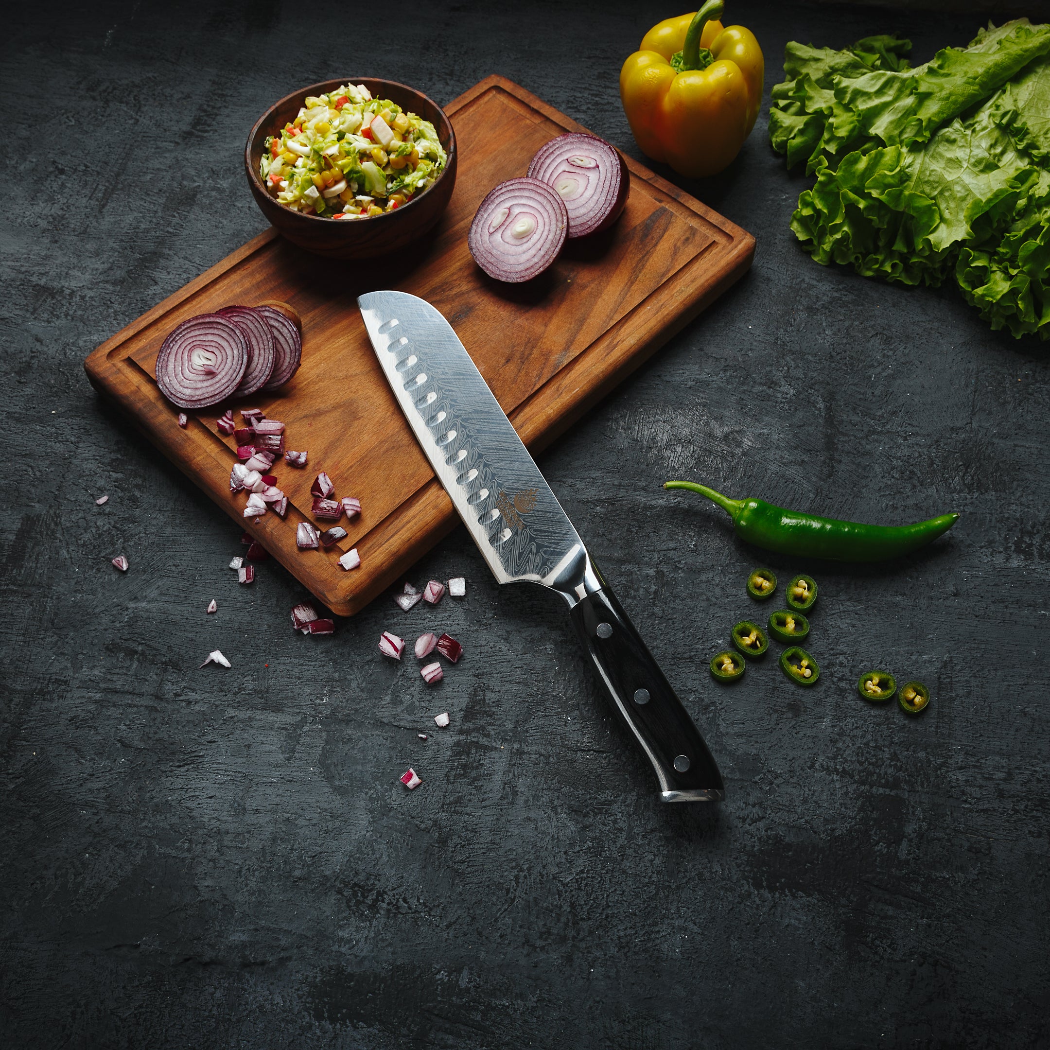 Damaskus Santoku Knife