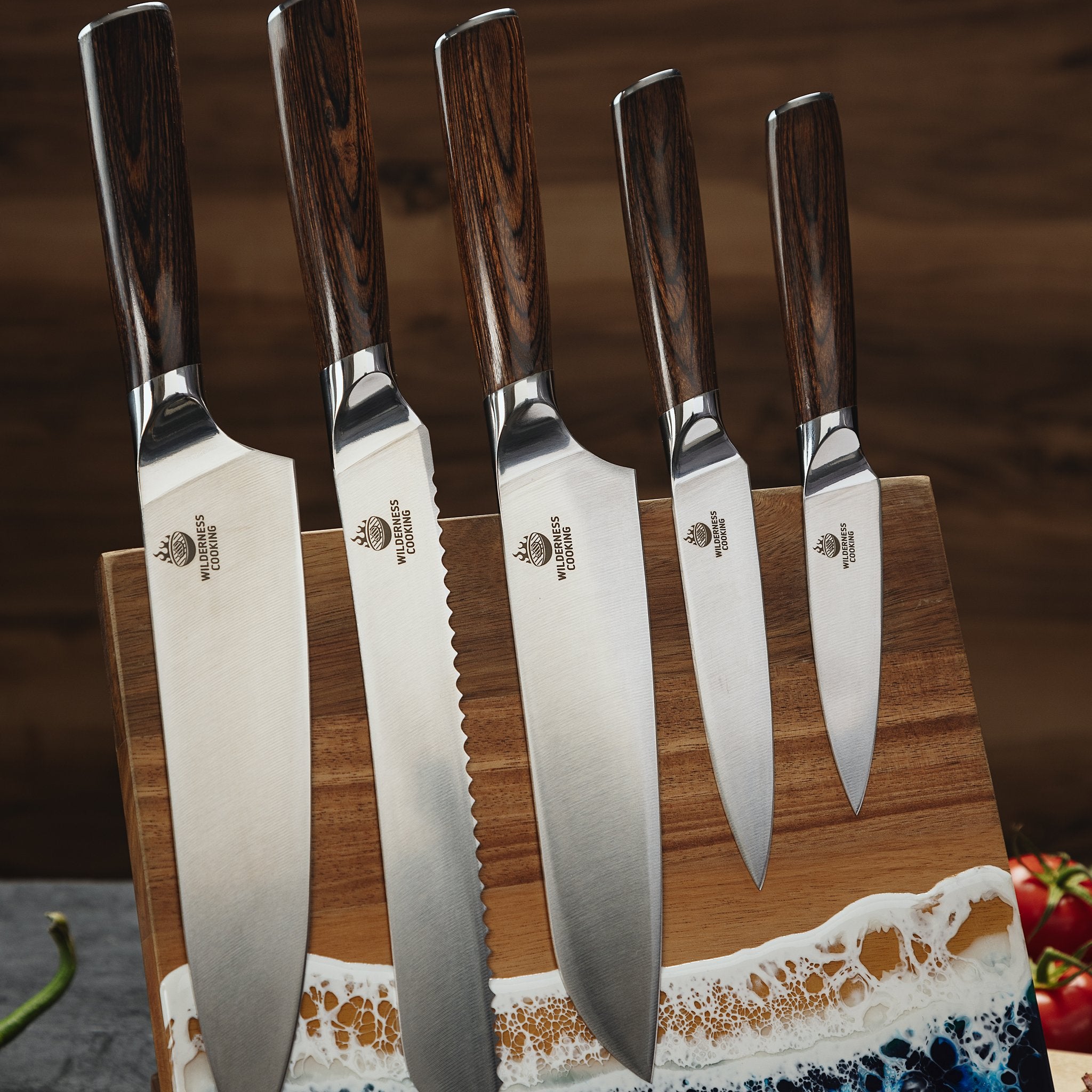 Chef's Edge 5-teiliges Messerset mit Magnetständer