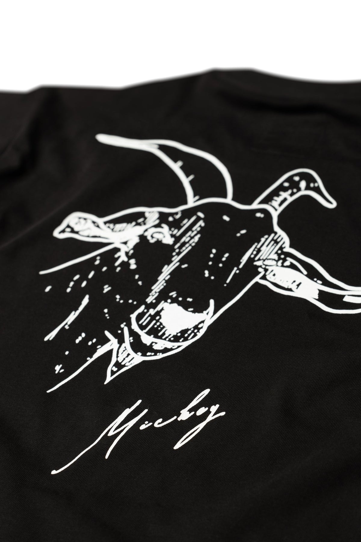 EU Mickey the Goat Inspired Black T-Shirt with Side Wilderness Cooking Logo - Home&Wild