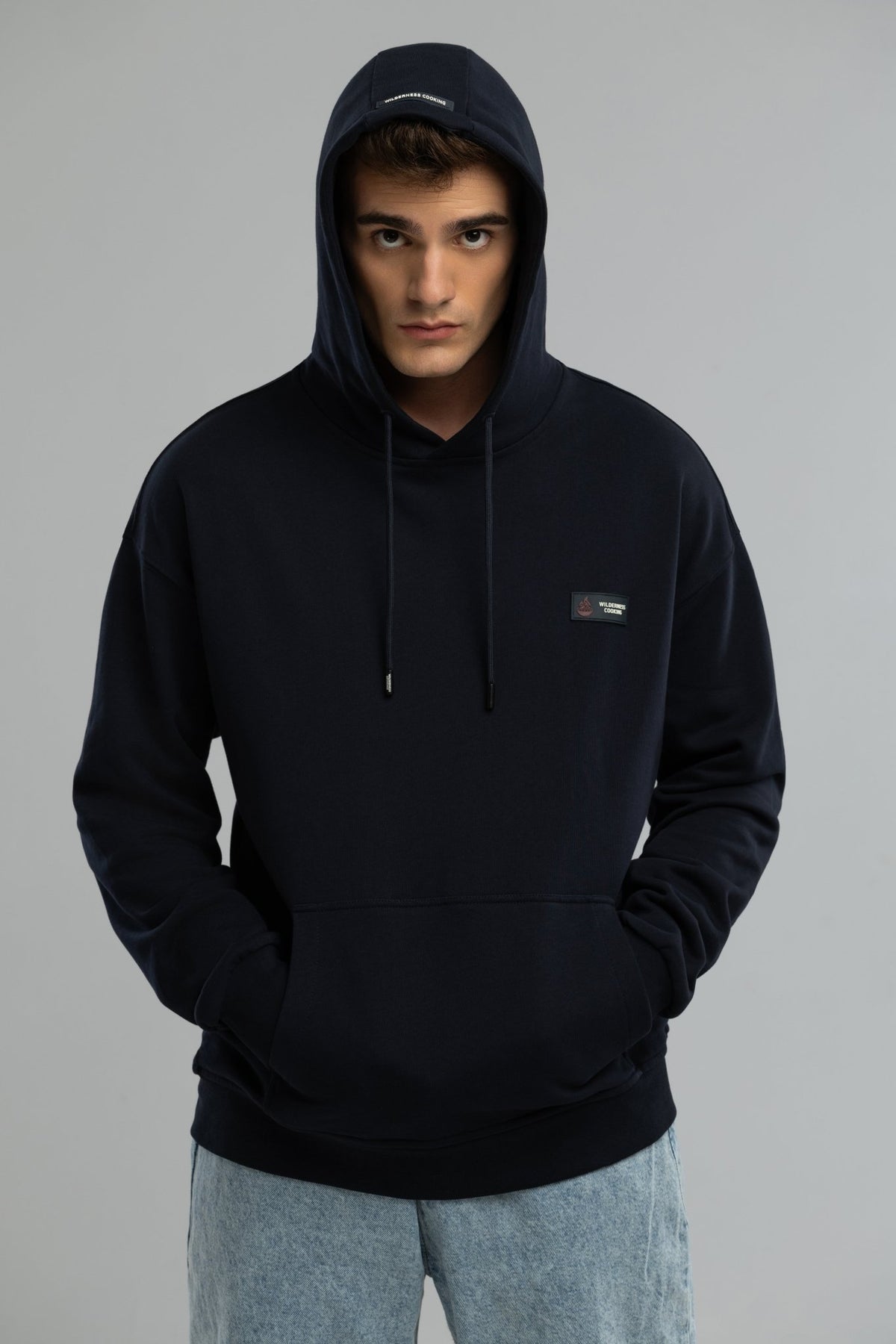 EU Pure Cotton Navy Hoodie Inspired by Mickey the Goat (Navy Blue Mickey Side Logo) - Home&Wild