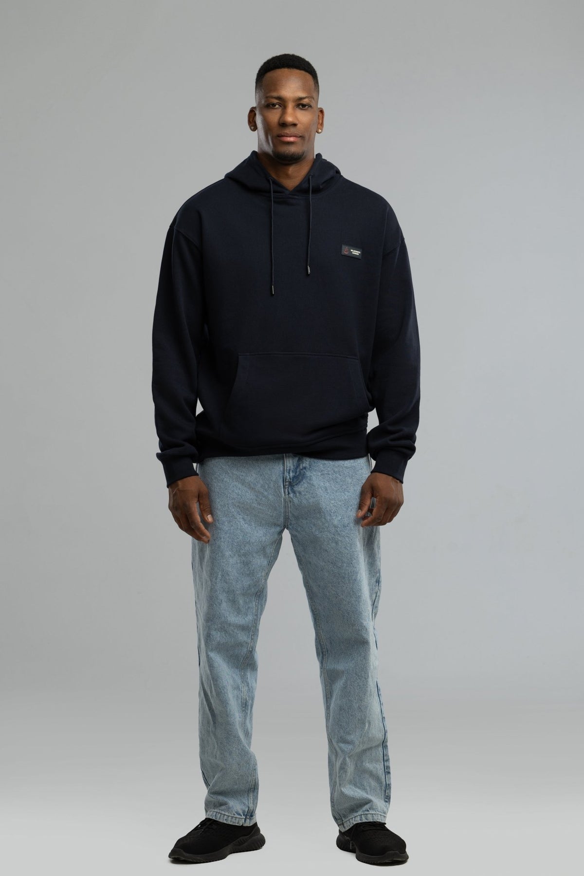 EU Pure Cotton Navy Hoodie Inspired by Mickey the Goat (Navy Blue Mickey Side Logo) - Home&Wild