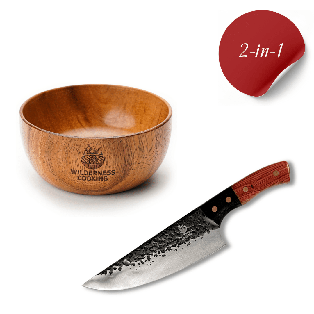 Old style Chef Knife + X-Small Acacia Wood Bowl - Home&Wild