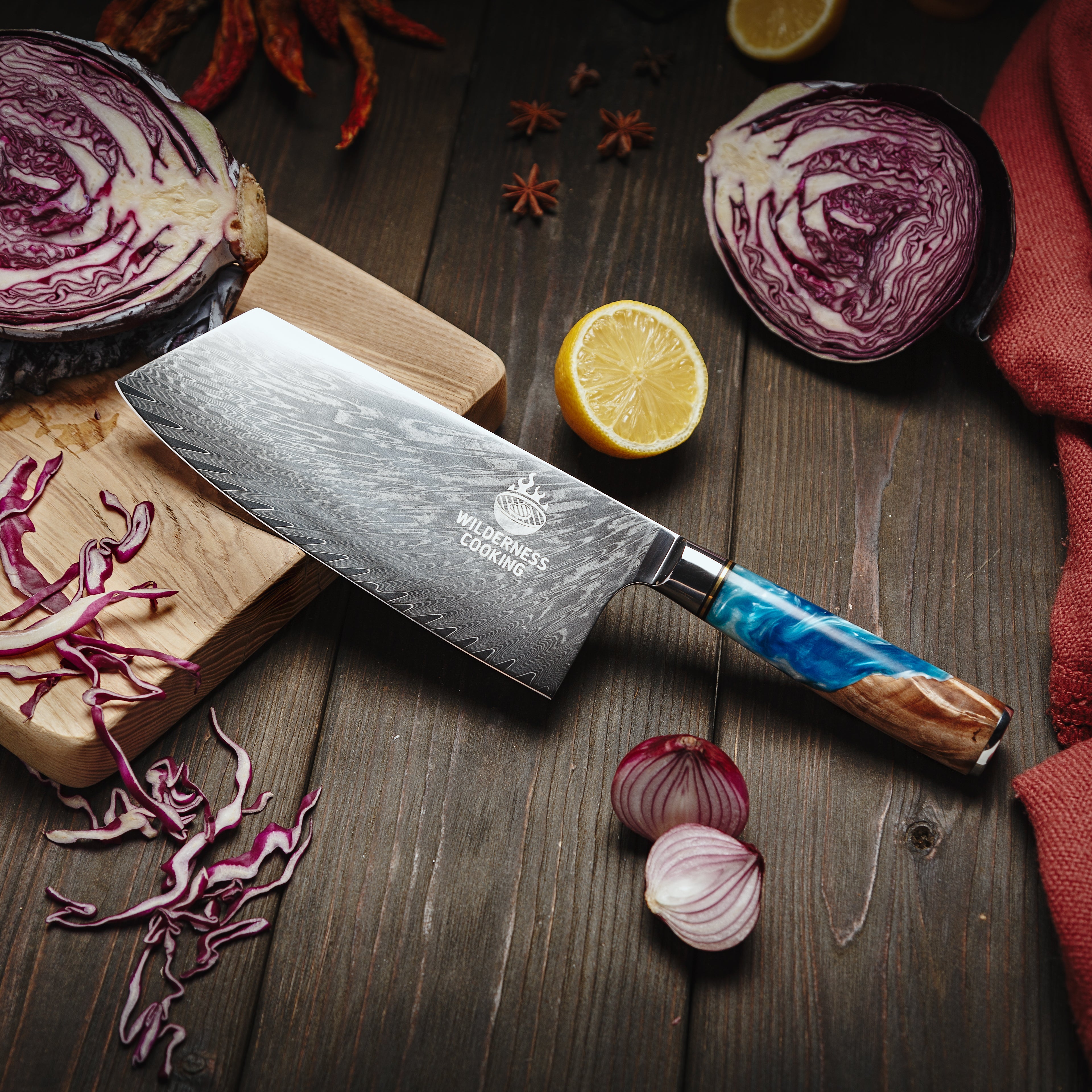 Premium Damascus Cleaver Knife