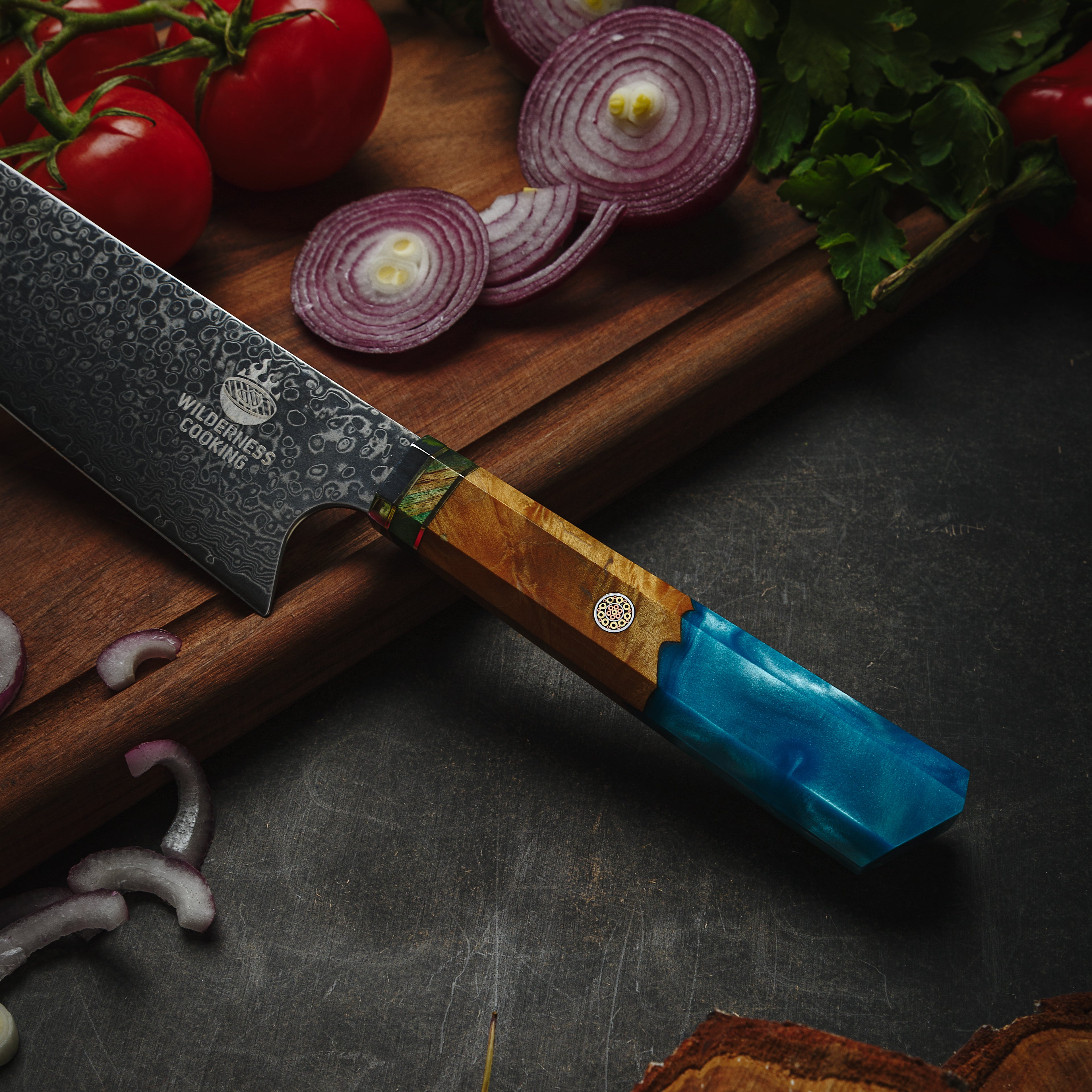 Nóż szefa kuchni premium Damaszek Kiritsuke w pudełku prezentowym UE