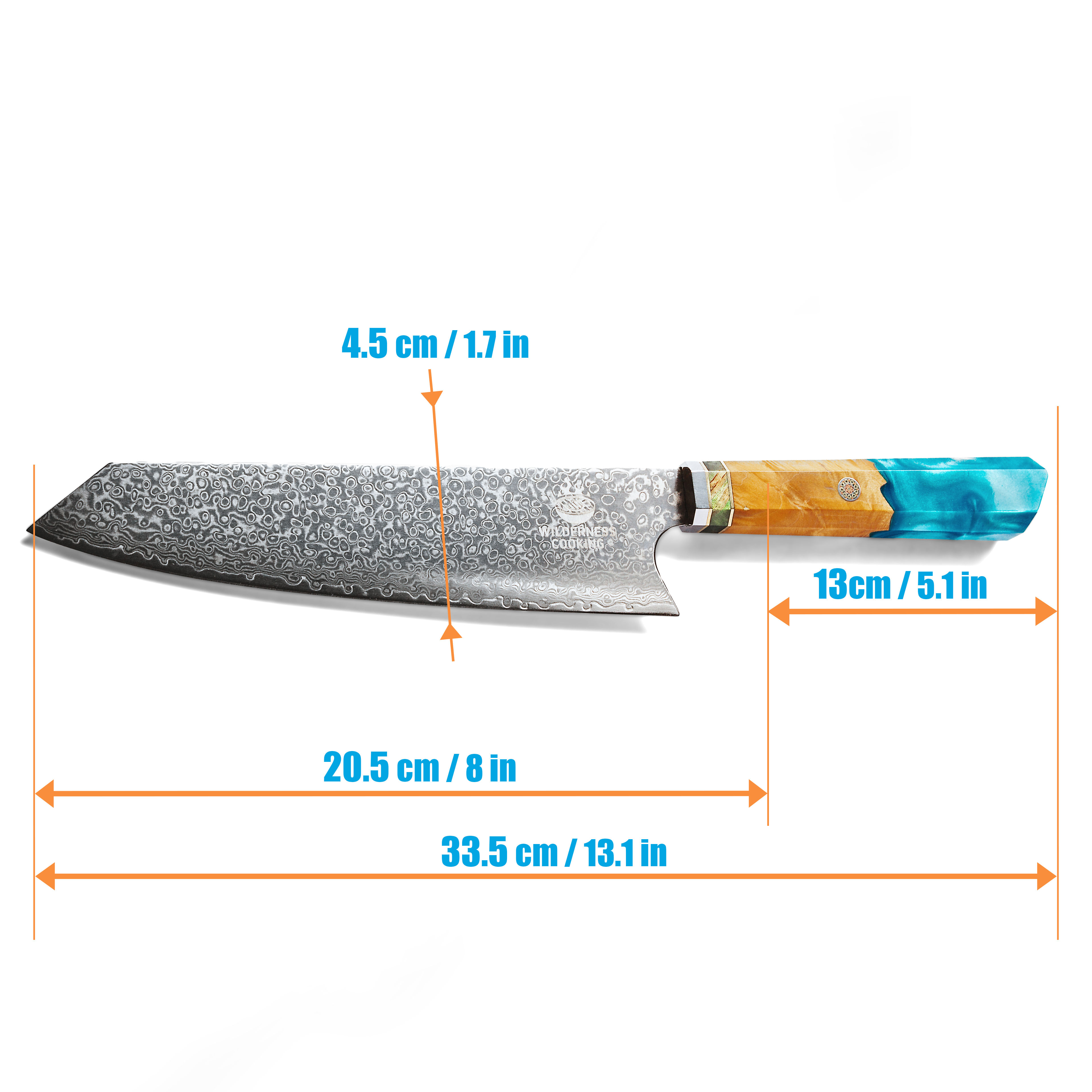 Nóż szefa kuchni premium Damaszek Kiritsuke w pudełku prezentowym UE