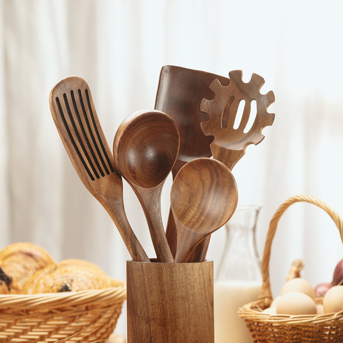 Wildnis Kochen Akazien holz Koch werkzeuge Set (6pc) – Home&Wild
