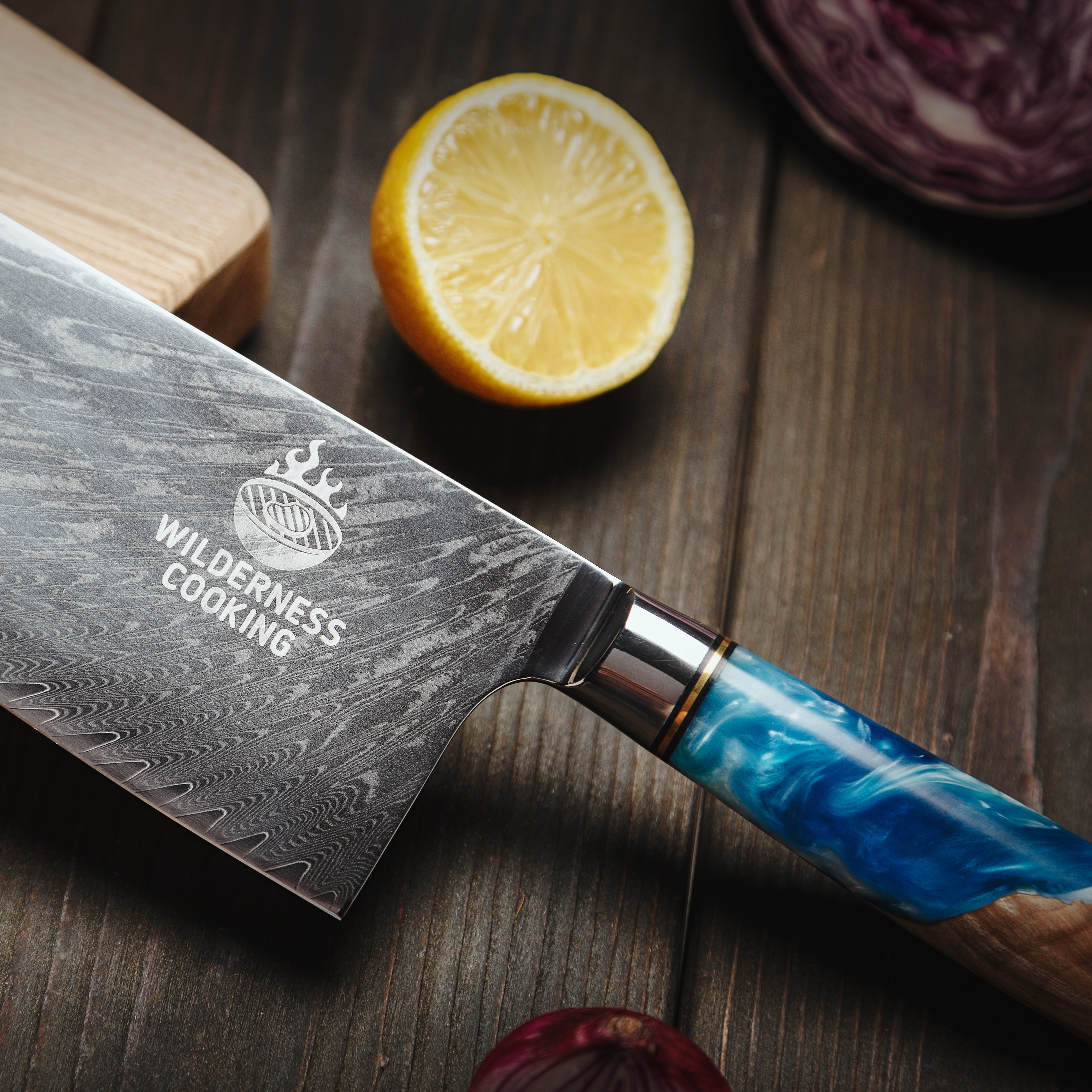 Premium Damascus Cleaver Nóż w pudełku prezentowym UE