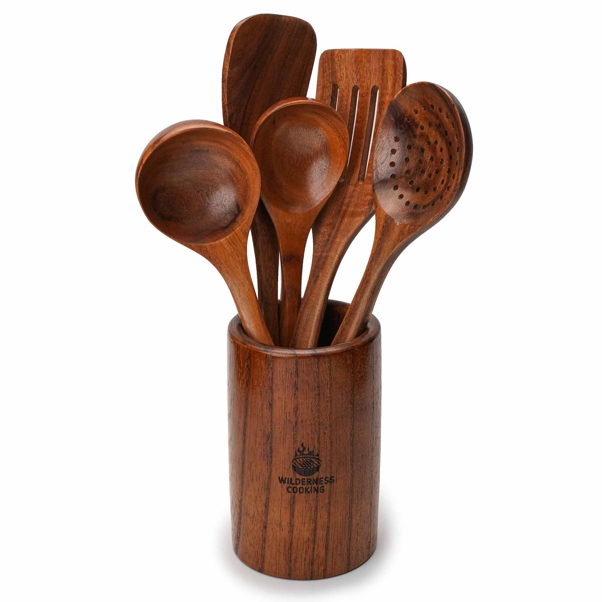 Acacia wood cooking utensil set (6pc) - Home&Wild