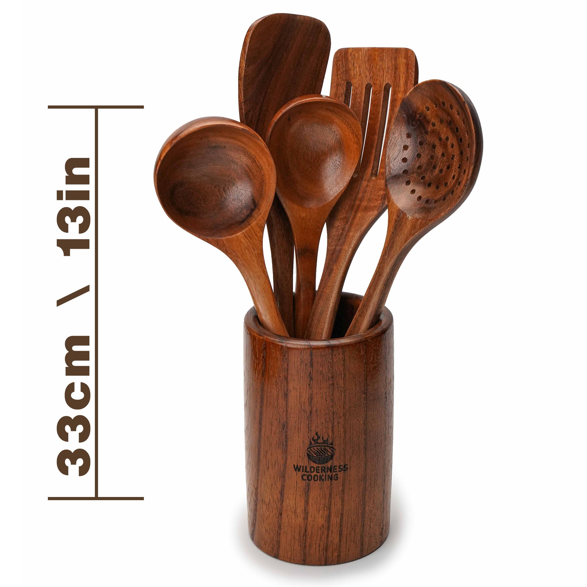 Acacia wood cooking utensil set (6pc) EU - Home&Wild