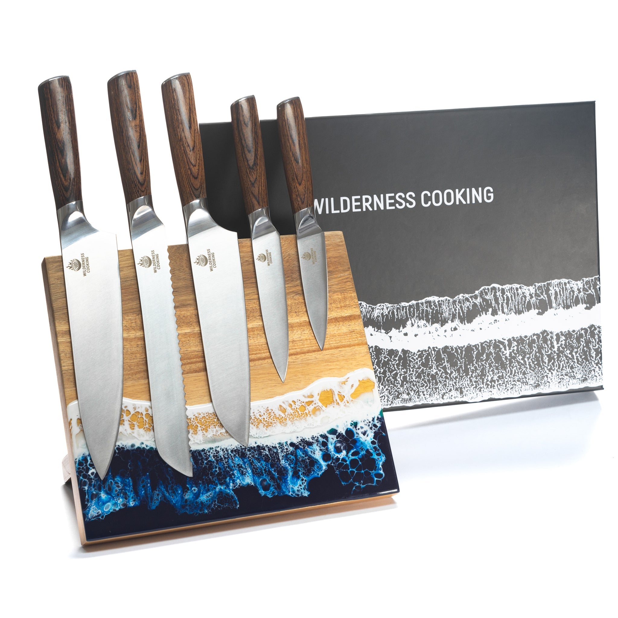Chef's Edge 5-Piece Knife Set with Magnetic Stand EU - Home&Wild