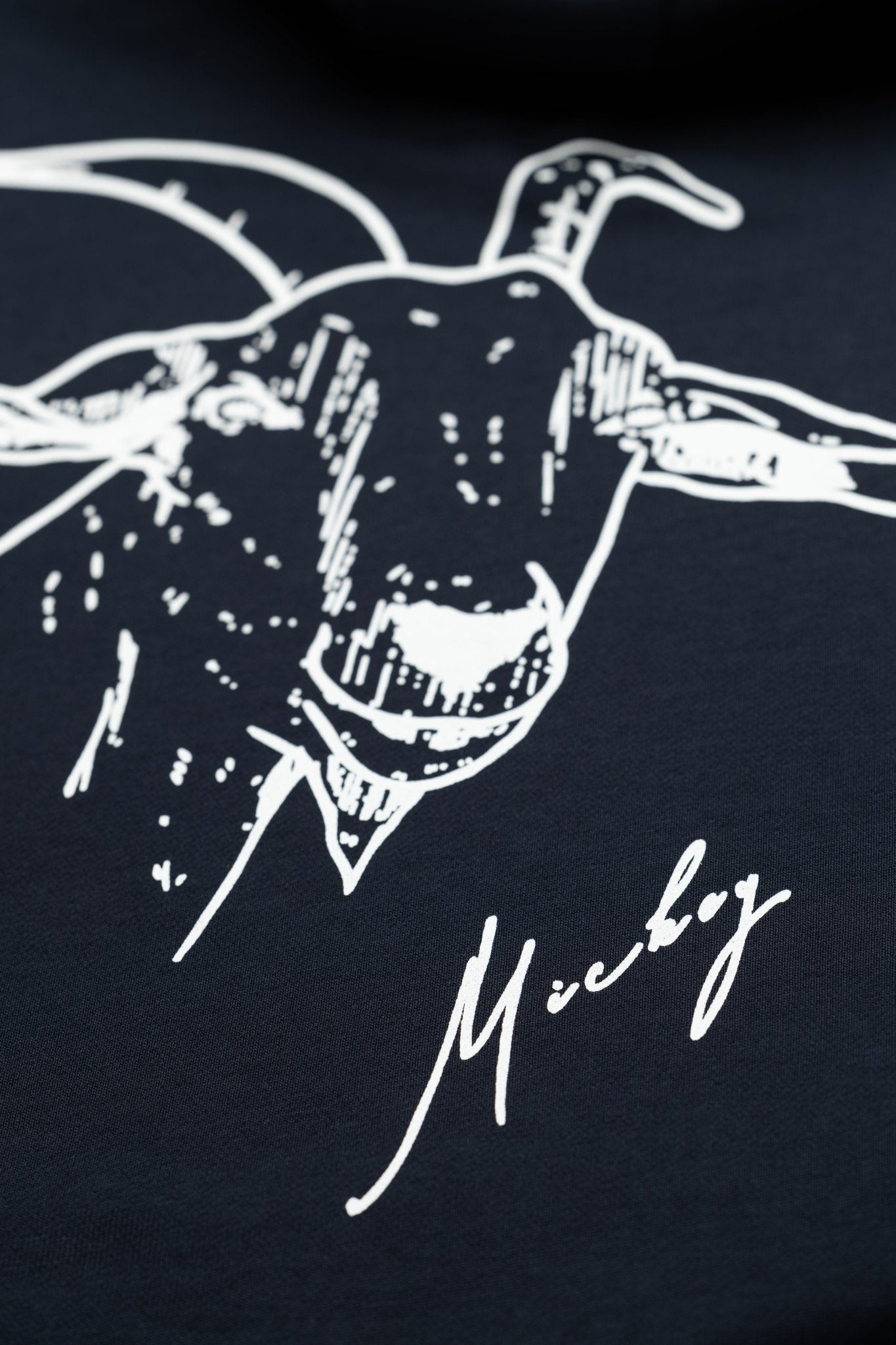 EU Mickey the Goat Inspired Navy Blue T-Shirt with Side Wilderness Cooking Logo - Home&Wild