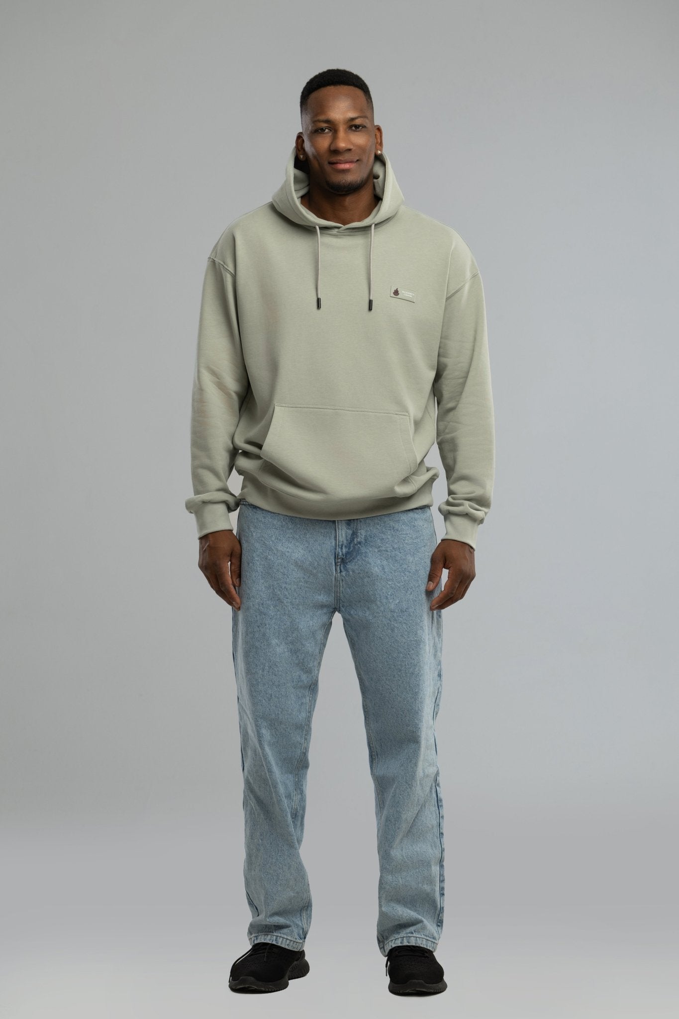 EU Pure Cotton Grey Hoodie Inspired by Mickey the Goat (Hoodie Gray Mickey Side Logo) - Home&Wild
