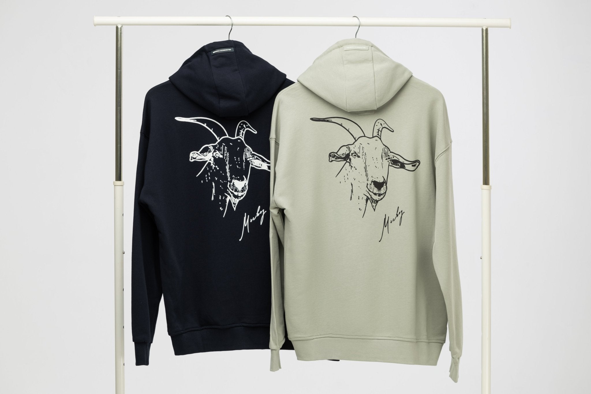 EU Pure Cotton Grey Hoodie Inspired by Mickey the Goat (Hoodie Gray Mickey Side Logo) - Home&Wild