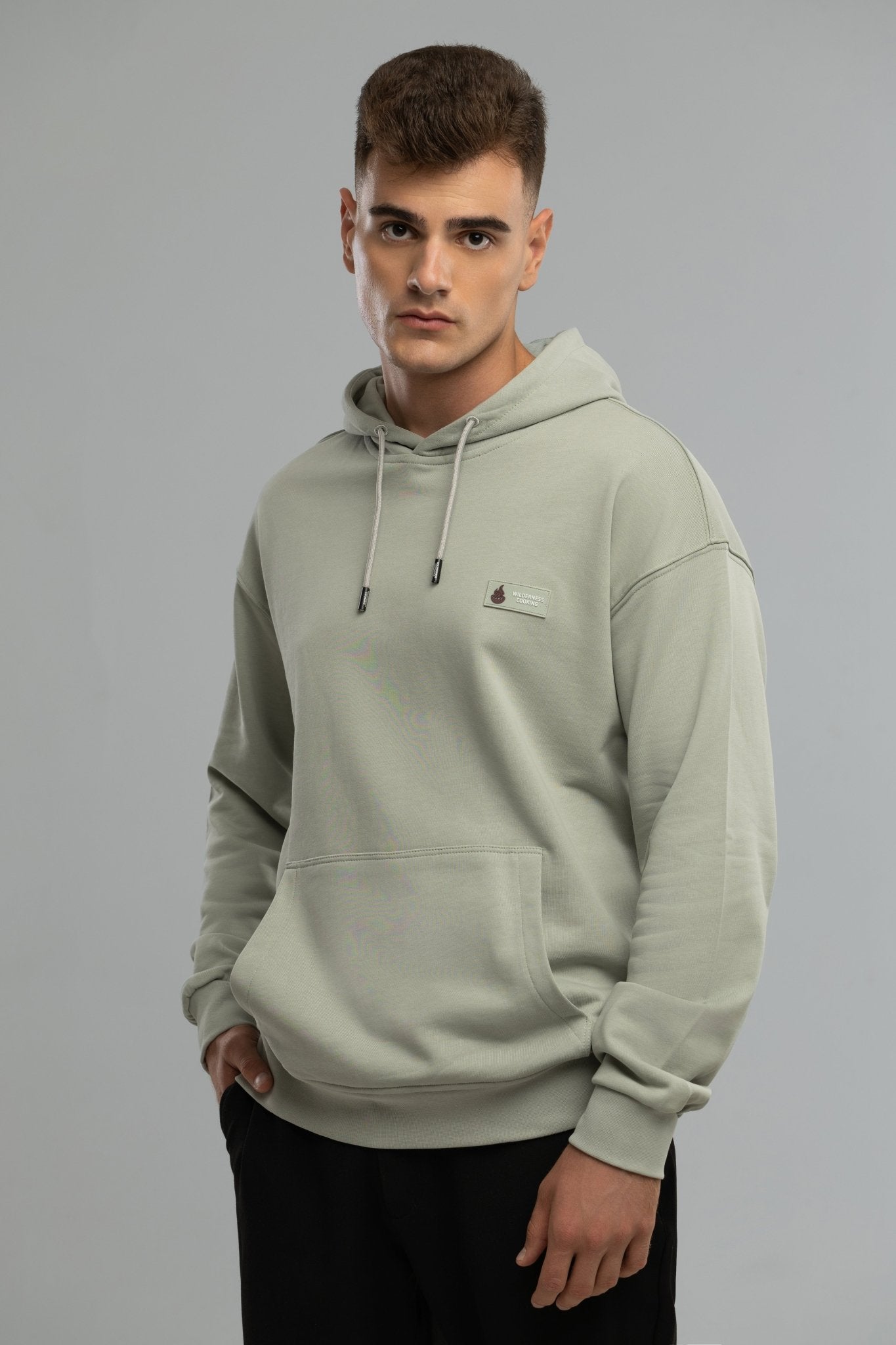 EU Pure Cotton Grey Hoodie Inspired by Mickey the Goat (Hoodie Gray Mickey Side Logo) - Home&Wild