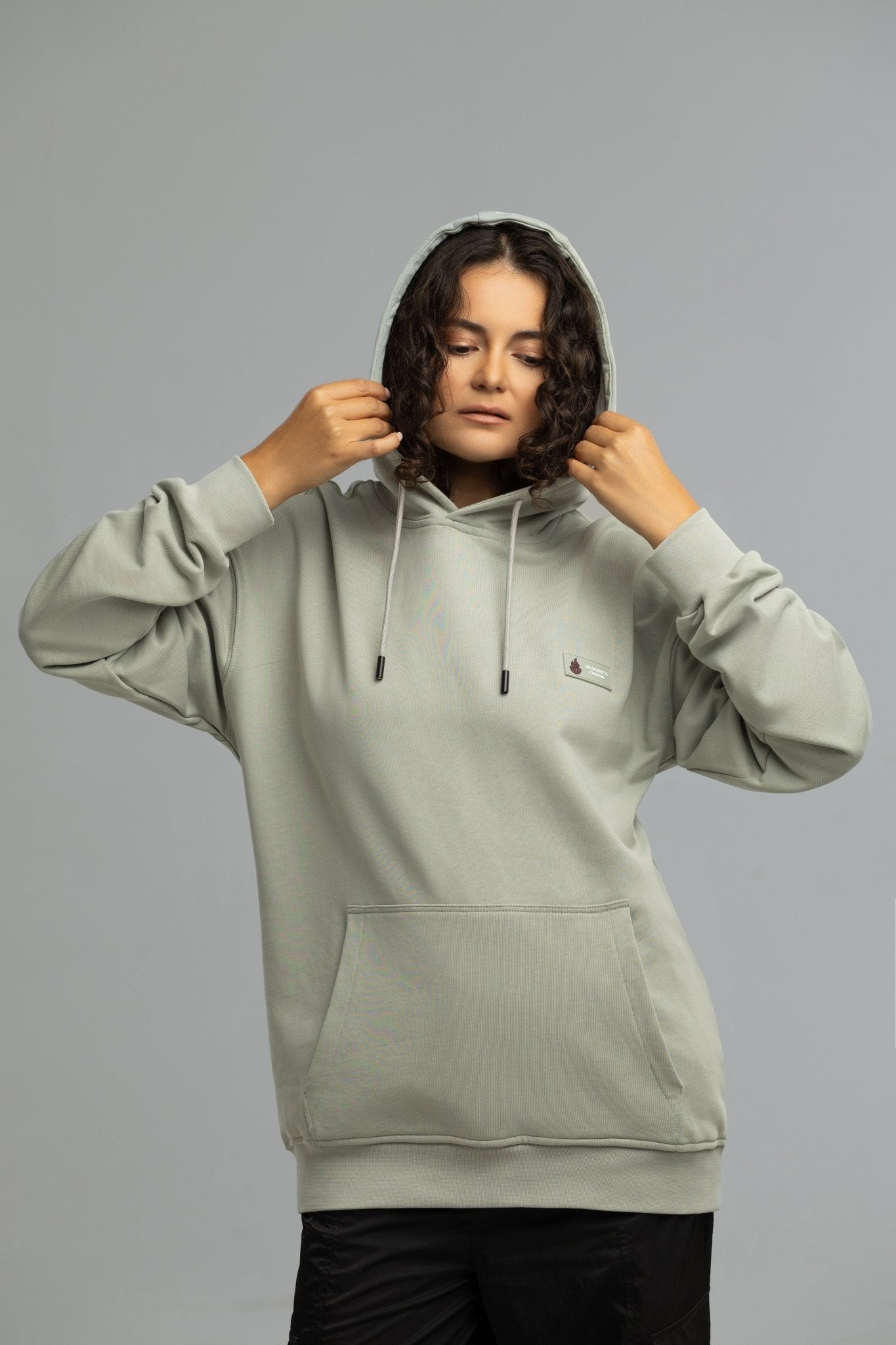 EU Pure Cotton Grey Hoodie Inspired by Mickey the Goat (Hoodie Gray Mickey Side Logo) - Home&Wild