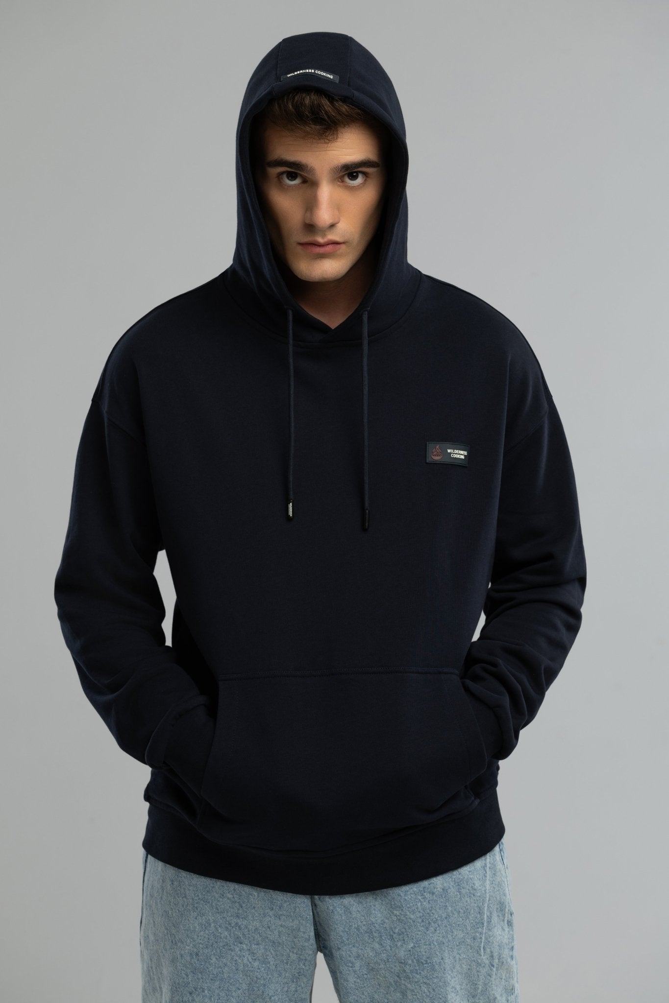 EU Pure Cotton Navy Hoodie Inspired by Mickey the Goat (Navy Blue Mickey Side Logo) - Home&Wild