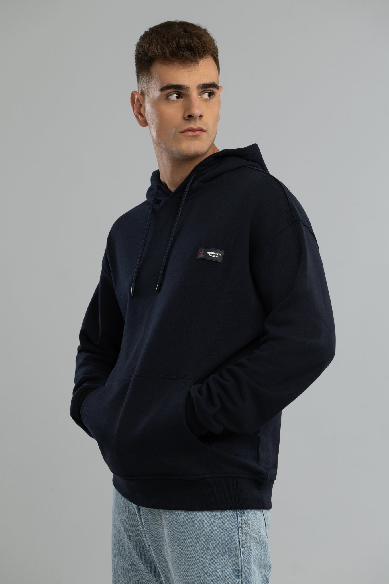 EU Pure Cotton Navy Hoodie Inspired by Mickey the Goat (Navy Blue Mickey Side Logo) - Home&Wild