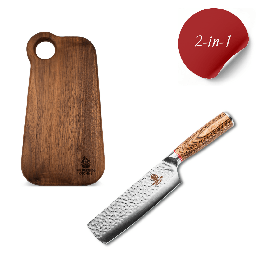 Nakiri Knife + Acacia Wood Cutting Board - Home&Wild