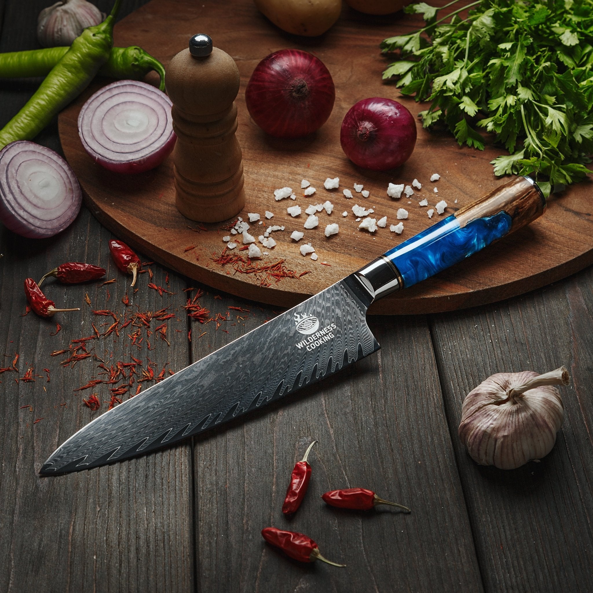 Premium Damascus Chef knife in Gift Box EU - Home&Wild