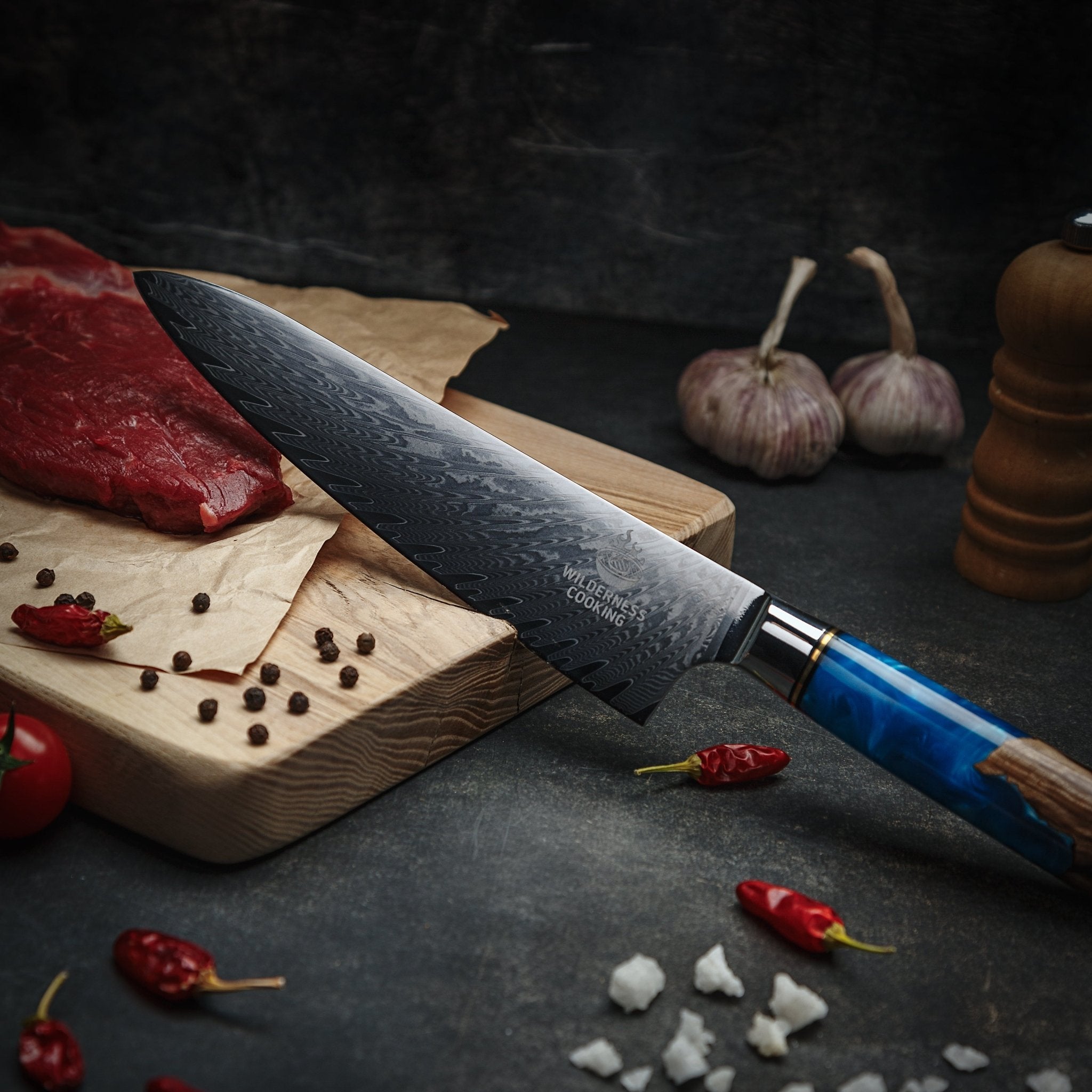 Premium Damascus Chef knife in Gift Box EU - Home&Wild