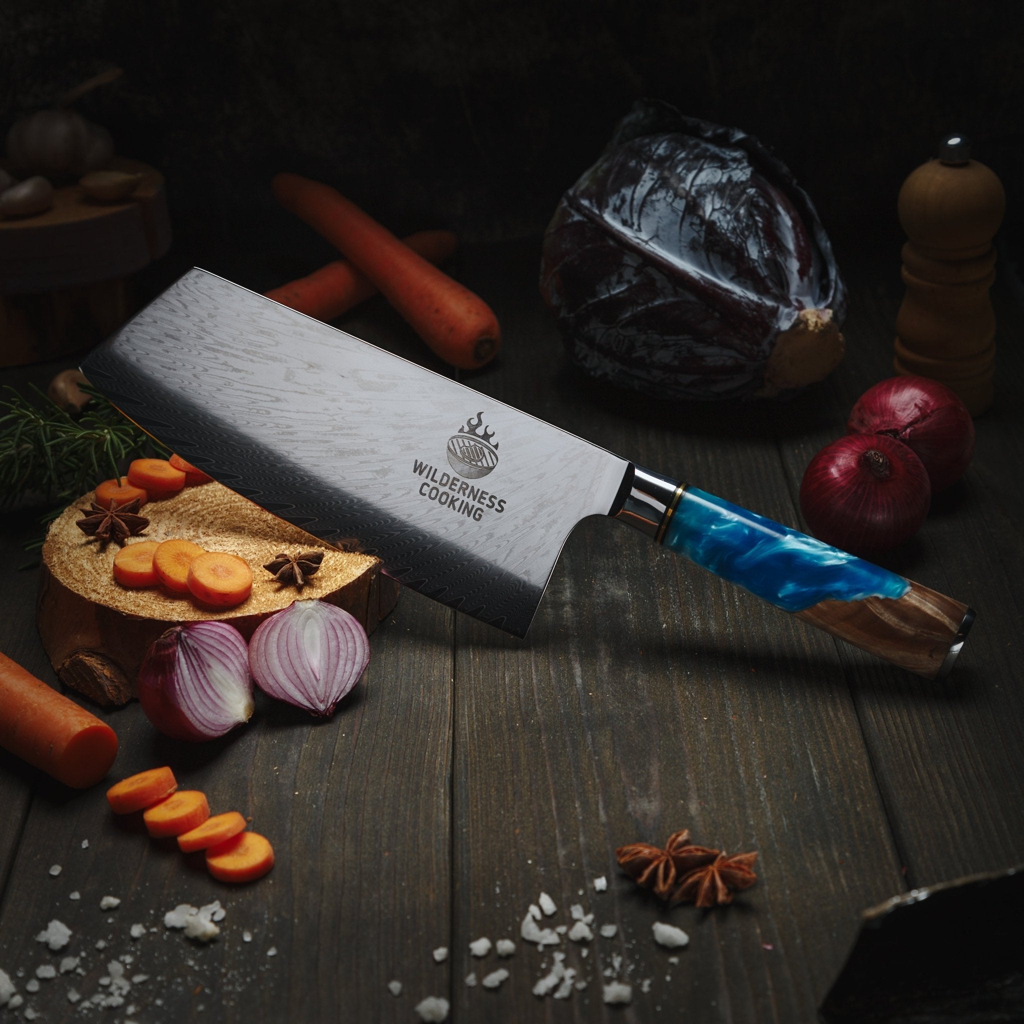Premium Damascus Cleaver Knife in Gift Box EU - Home&Wild