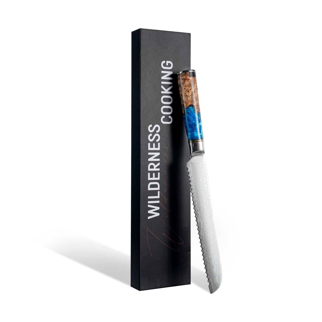 Premium Damaskus Serrated Knife - Home&Wild