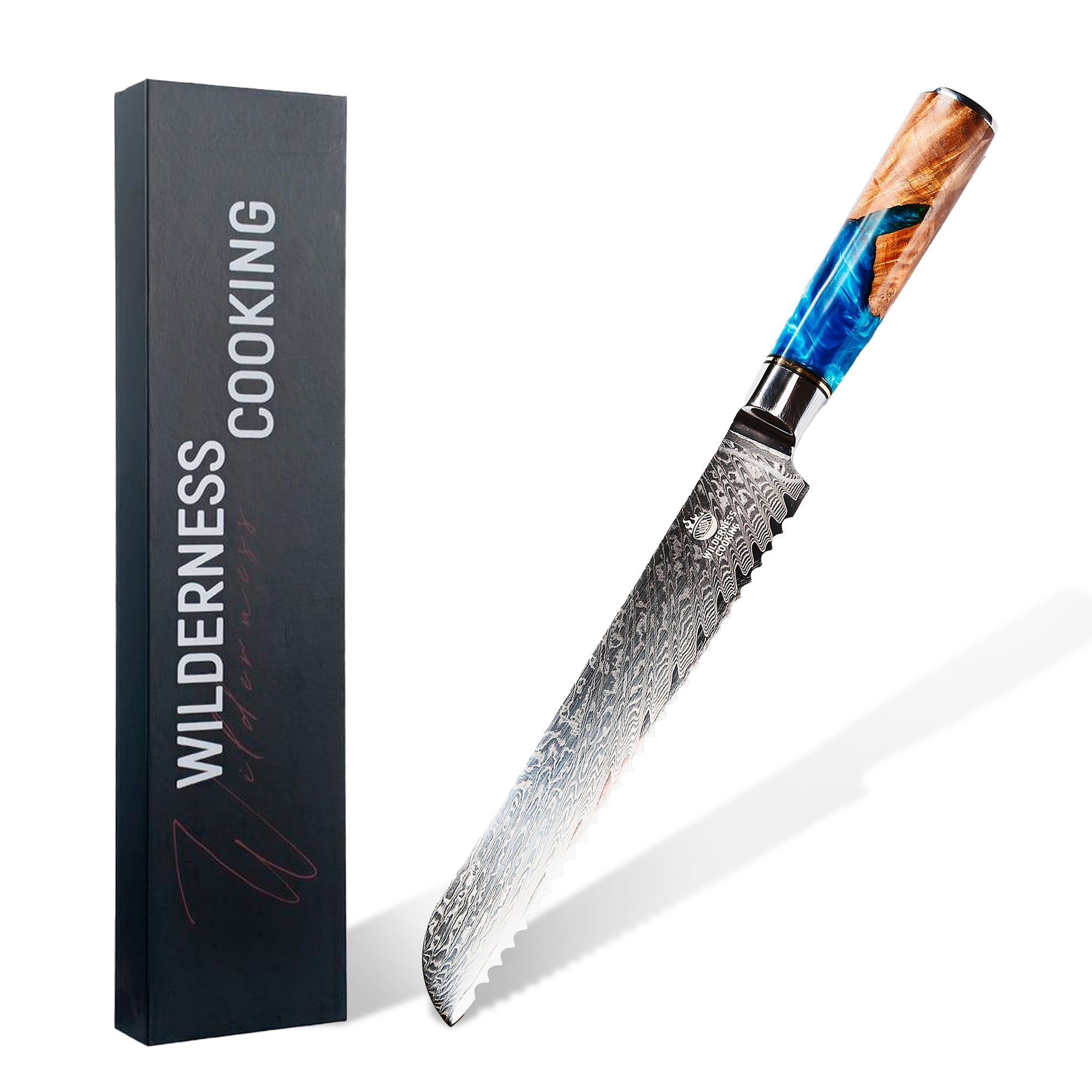 Premium Damaskus Serrated Knife EU - Home&Wild