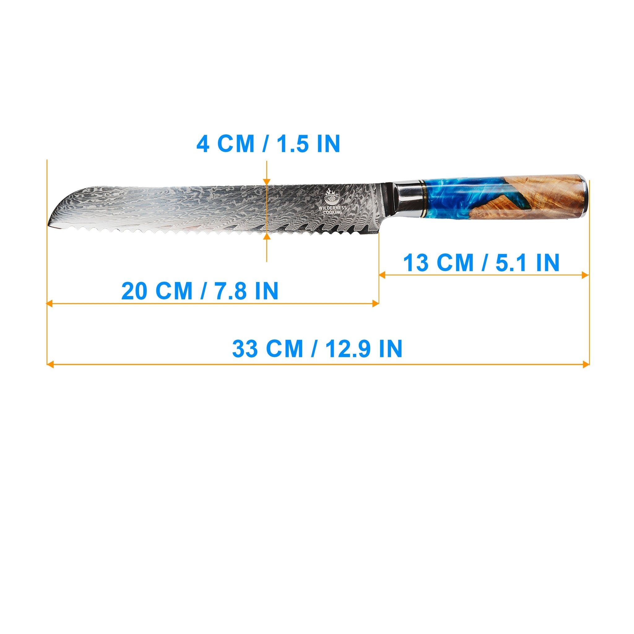 Premium Damaskus Serrated Knife EU - Home&Wild