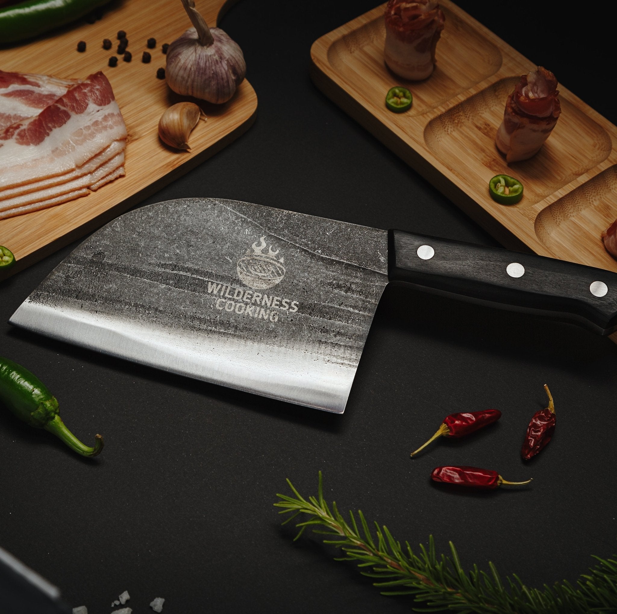 Old Style Cleaver Knife with eco-Leather Sheath - Home&Wild