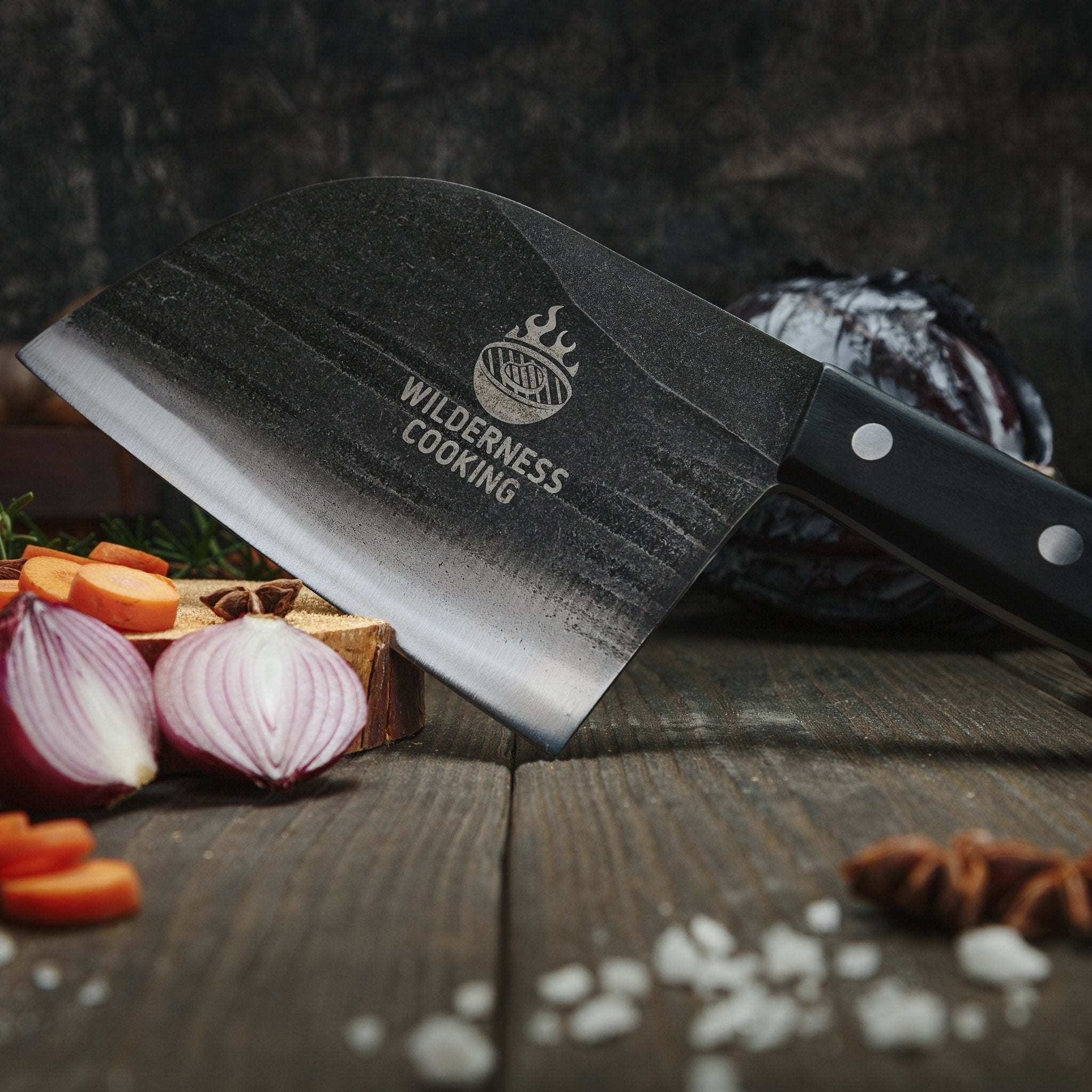 Old Style Cleaver Knife with eco-Leather Sheath - Home&Wild